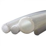 Silikon Gewebeschlauch transparent - Innen-Ø 16 mm - 70° Shore - Außen-Ø 26 mm - 6 bar - ohne Talkum - Preis pro Meter